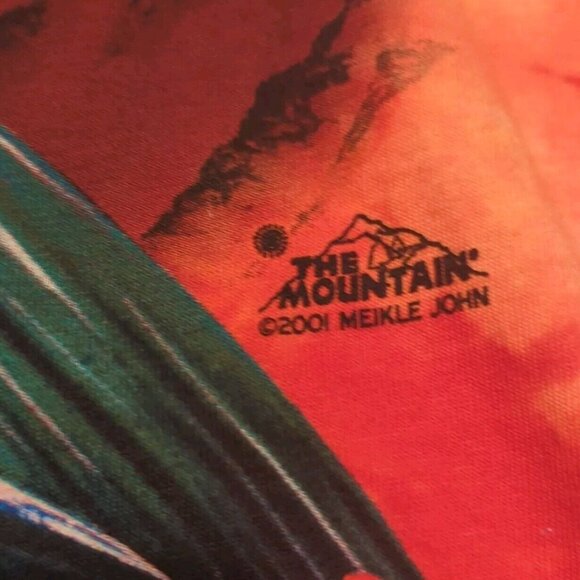 The Mountain Fantasy Dragon Shirt Shirt Mens Large Orange Tie Dye Retro NWOT - Picture 4 of 7